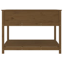 plantekasse med hylde 111,5x111,5x81 cm massivt fyrretræ brun