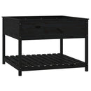 plantekasse med hylde 111,5x111,5x81 cm massivt fyrretræ sort