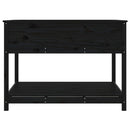 plantekasse med hylde 111,5x111,5x81 cm massivt fyrretræ sort