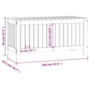 havekasse 108x42,5x54 cm massivt fyrretræ hvid