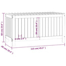 opbevaringskasse til haven 115x49x60 cm massivt fyrretræ hvid