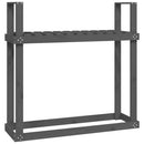brændestativ 1110x35x108,5 cm massivt fyrretræ grå