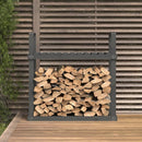 brændestativ 1110x35x108,5 cm massivt fyrretræ grå