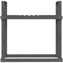 brændestativ 1110x35x108,5 cm massivt fyrretræ grå