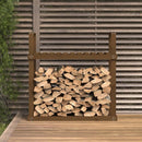 brændestativ 110x35x108,5 cm massivt fyrretræ gyldenbrun