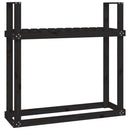 brændestativ 1110x35x108,5 cm massivt fyrretræ sort