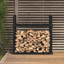 brændestativ 1110x35x108,5 cm massivt fyrretræ sort