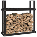brændestativ 1110x35x108,5 cm massivt fyrretræ sort