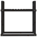 brændestativ 1110x35x108,5 cm massivt fyrretræ sort
