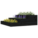plantekasse 78x78x27 cm massivt fyrretræ sort