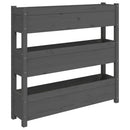 plantekasse 112x25x104,5 cm massivt fyrretræ grå