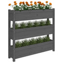 plantekasse 112x25x104,5 cm massivt fyrretræ grå