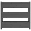 plantekasse 112x25x104,5 cm massivt fyrretræ grå