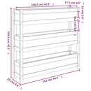 plantekasse 112x25x104,5 cm massivt fyrretræ grå
