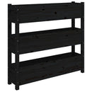 plantekasse 112x25x104,5 cm massivt fyrretræ sort