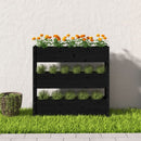 plantekasse 112x25x104,5 cm massivt fyrretræ sort