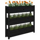 plantekasse 112x25x104,5 cm massivt fyrretræ sort