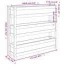plantekasse 112x25x104,5 cm massivt fyrretræ sort