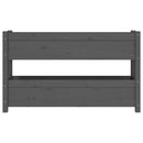 plantekasse 112x25x66 cm massivt fyrretræ grå