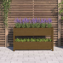 plantekasse 112x25x66 cm massivt fyrretræ gyldenbrun