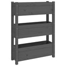 plantekasse 77x25x104,5 cm massivt fyrretræ grå