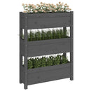plantekasse 77x25x104,5 cm massivt fyrretræ grå