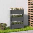 plantekasse 77x25x104,5 cm massivt fyrretræ grå
