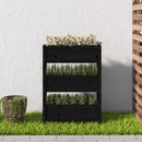 plantekasse 77x25x104,5 cm massivt fyrretræ sort