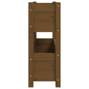 plantekasse 77x25x66 cm massivt fyrretræ gyldenbrun