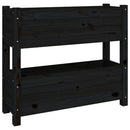 plantekasse 77x25x66 cm massivt fyrretræ sort