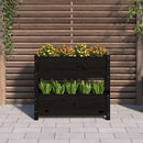 plantekasse 77x25x66 cm massivt fyrretræ sort