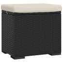 ottoman med hynde 40x30x40 cm polyrattan sort