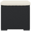 ottoman med hynde 40x30x40 cm polyrattan sort