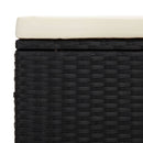 ottoman med hynde 40x30x40 cm polyrattan sort