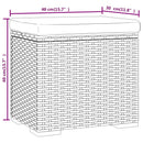 ottoman med hynde 40x30x40 cm polyrattan sort