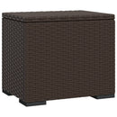 ottoman med hynde 40x30x40 cm polyrattan brun