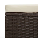 ottoman med hynde 40x30x40 cm polyrattan brun