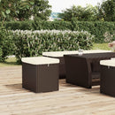 ottoman med hynde 40x30x40 cm polyrattan brun