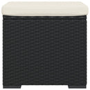 ottomaner med hynder 2 stk. 40x30x40 cm polyrattan sort