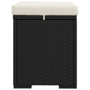 ottomaner med hynder 2 stk. 40x30x40 cm polyrattan sort