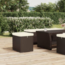 ottomaner med hynder 2 stk. 40x30x40 cm polyrattan brun