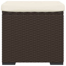 ottomaner med hynder 2 stk. 40x30x40 cm polyrattan brun