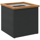 plantekasse 40x40x40 cm polyrattan sort