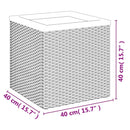 plantekasse 40x40x40 cm polyrattan sort