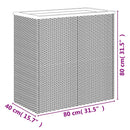 plantekasse 80x40x80 cm polyrattan sort