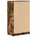 kommode 60x36x103 cm konstrueret træ røget egetræsfarve