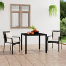havestole med hynder 2 stk. polyrattan sort