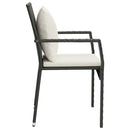 havestole med hynder 4 stk. polyrattan sort
