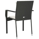 havestole med hynder 4 stk. polyrattan sort