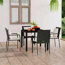 havestole med hynder 4 stk. polyrattan sort